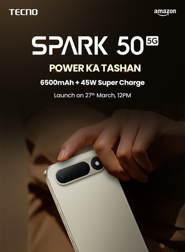 Tecno Spark 50 5G официально анонсируют 27 марта в Индии