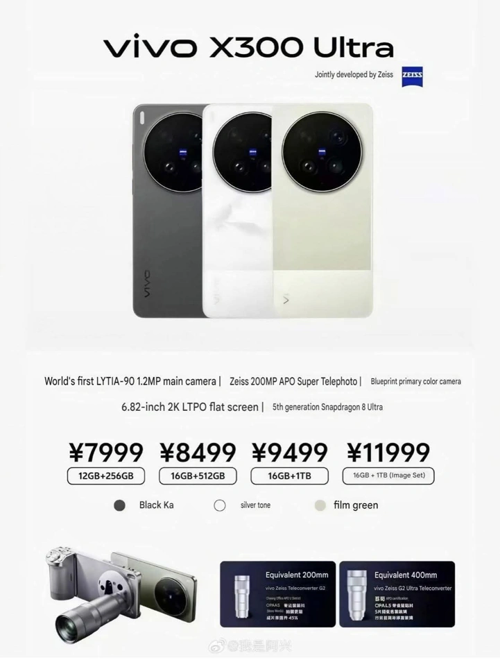 Цены Vivo X300 Ultra, возможно, слиты в Сеть до презентации