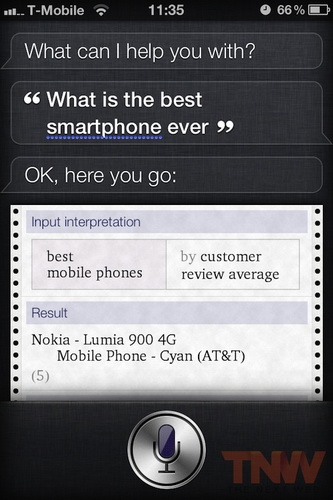 Nokia Lumia 900      iPhone 4S  Siri