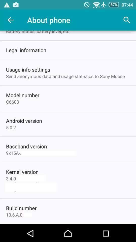  Android 5.0.2 Lollipop  Sony Xperia Z