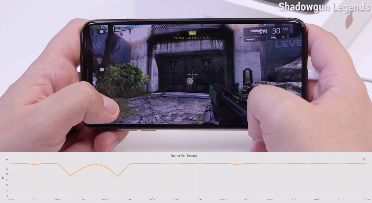 Игровой тест iPhone XS Max с FPS впервые на видео от Mobiltelefon.ru