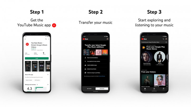 Google Play Music .     YouTube Music