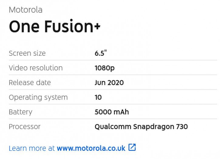 YouTube      Motorola One Fusion+