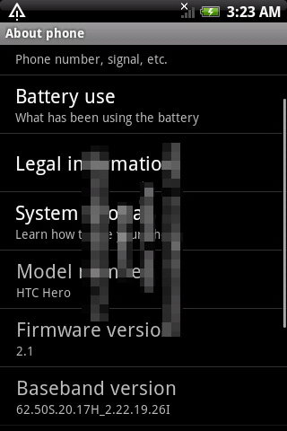 Android 2.1 HTC Hero