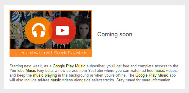 YouTube Music Key    Google Play Music