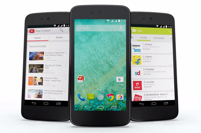 Android 5.0 Lollipop:   Android One  