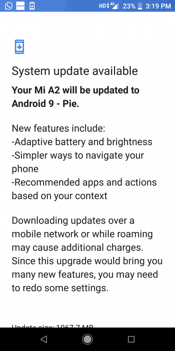 Xiaomi Mi A2   Android 9 Pie