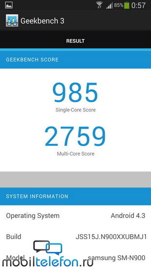 galaxy note 3 geekbench