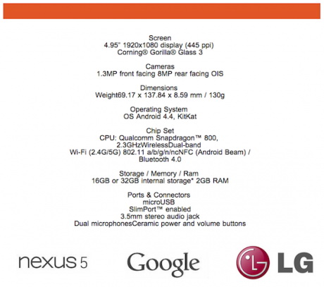  LG Nexus 5  !    1 !