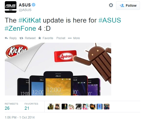 ASUS Zenfone 4  Android KitKat