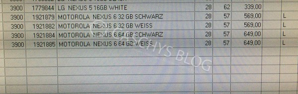 Motorola Nexus 6  HTC Nexus 9:   