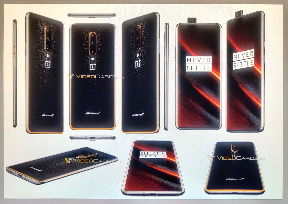 Рендеры OnePlus 7Т Pro McLaren Edition со всех сторон