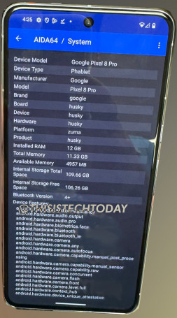  Pixel 8 Pro    Google Tensor G3   