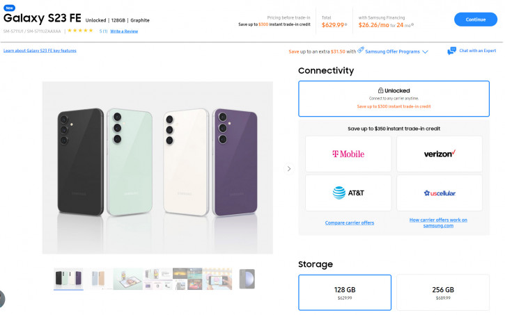 Samsung Galaxy S23 FE поступил в продажу по цене выше заявленной