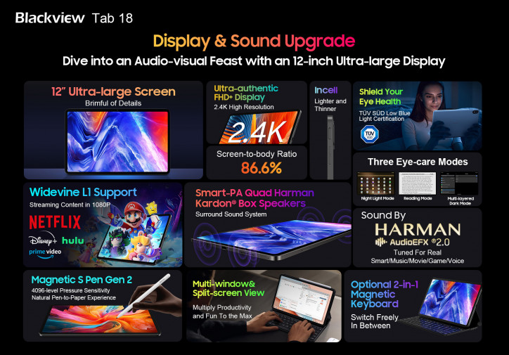 Blackview Tab 18 -     Harman Kardon