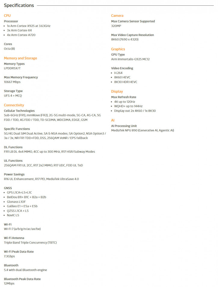  MediaTek Dimensity 9400  