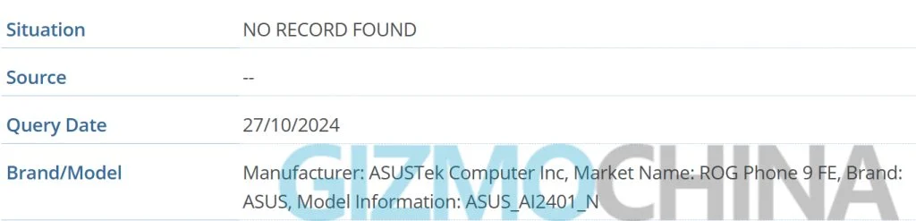 ASUS    ROG Phone 9 FE