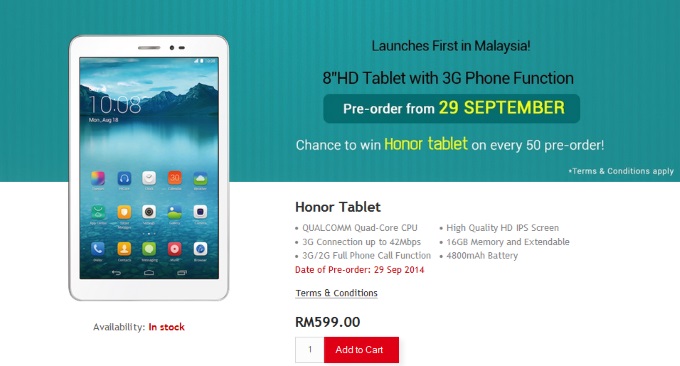 Huawei Honor Tablet -     3G