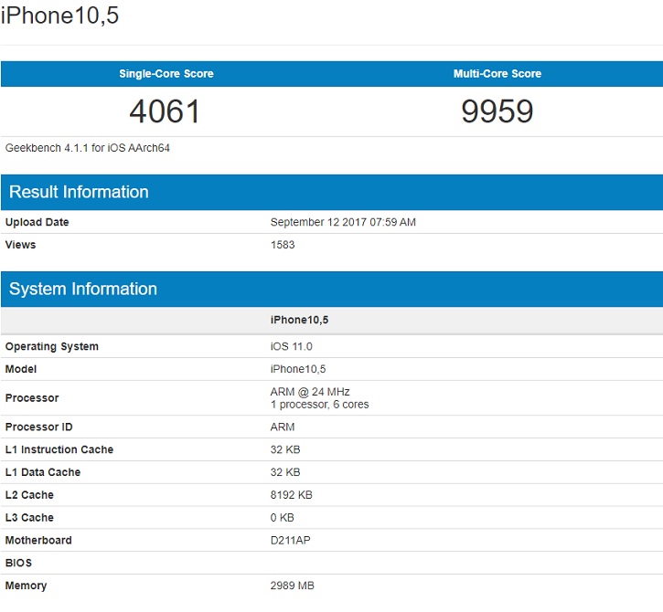 iPhone 8 Plus (7S Plus)   Geekbench