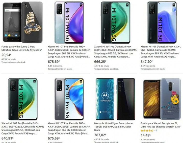 , -   Xiaomi Mi 10T  10 Pro  Amazon