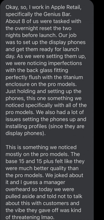 Тёмная сторона запуска iPhone 15 Pro от лица сотрудника салона Apple