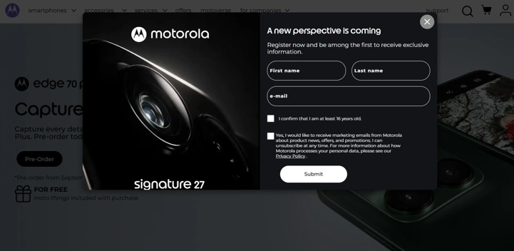 Motorola Signature 27 появился на официальном сайте компании