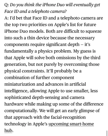 Face ID и телеобъектив — два главных приоритета в списке Apple для iPhone Duo