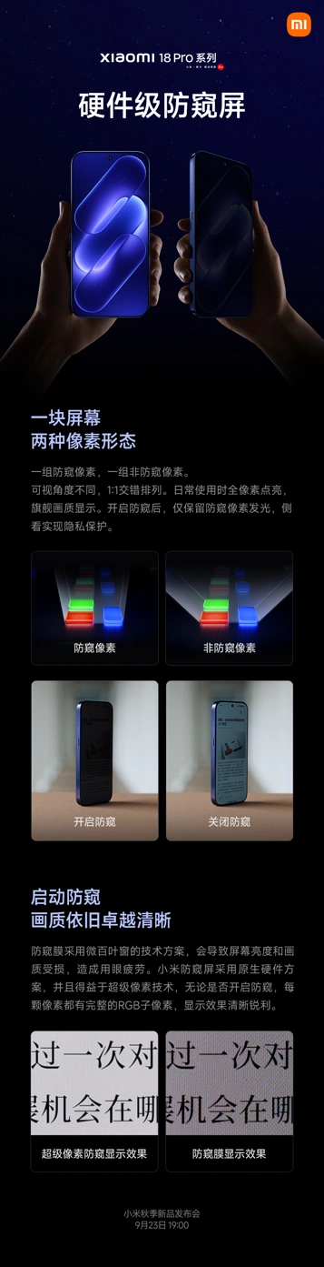 Xiaomi 18 Pro и 18 Pro Max официально получили аналог Privacy Screen