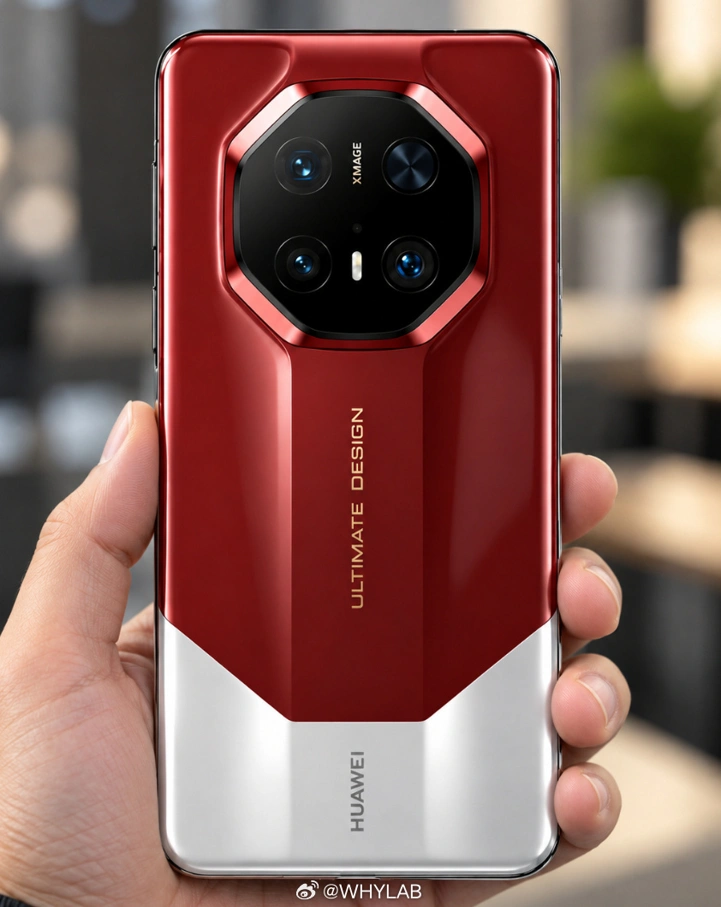 Красное и белое: Huawei Mate 90 RS засняли в руках лидера бренда