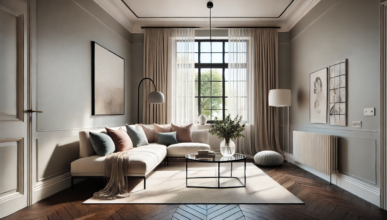 пол и светлые стены