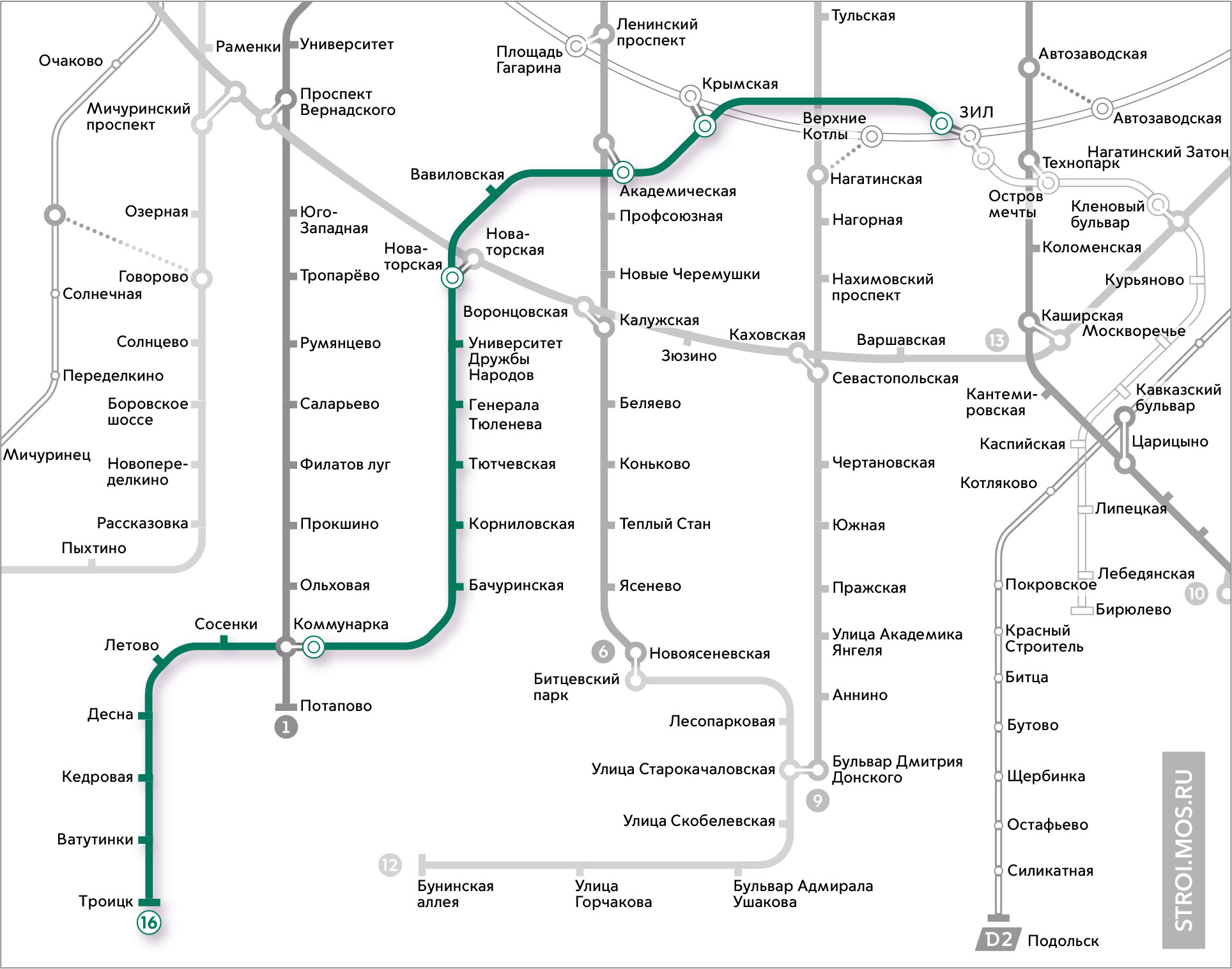 В конце 2024 года в Москве откроют 11 станций новой изумрудной линии метро  - Москвич Mag