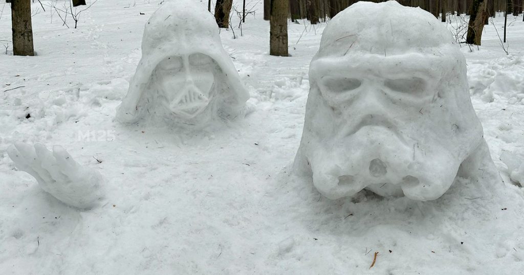 В Тимирязевском парке жители слепили Вейдера и имперского штурмовика