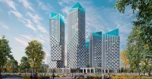 Прямо возле «Метрополиса» построят стену из многоэтажек с сияющими верхушками