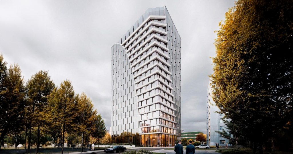 В Марьиной Роще построят бизнес-центр с фасадом, имитирующим водопад