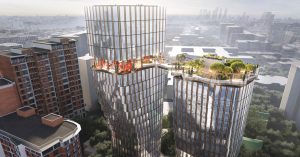 Вот такой открытый сад появится на крыше высотки с парящим мостом на «Новослободской»