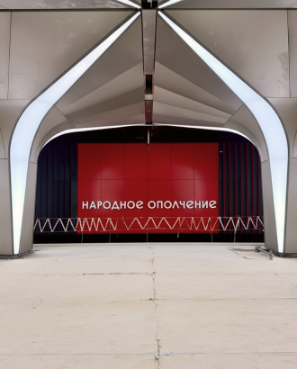 Посмотрите, как выглядит станция «Народное Ополчение» со световыми порталами