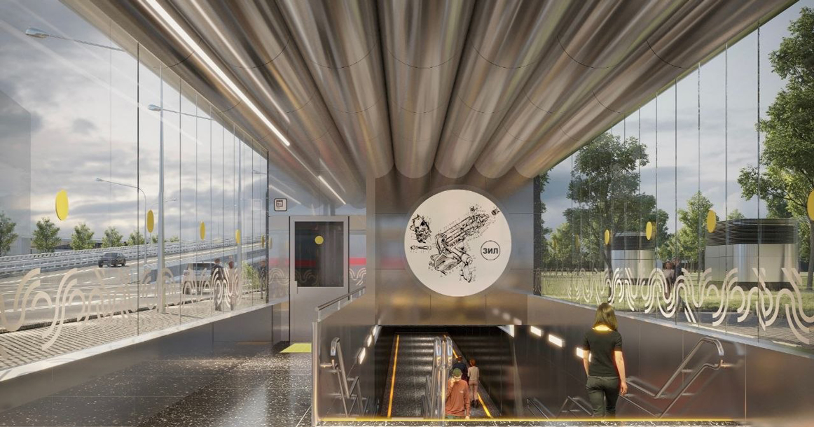 Вход на станцию «ЗИЛ» новой Бирюлевской линии оформят гигантскими трубами