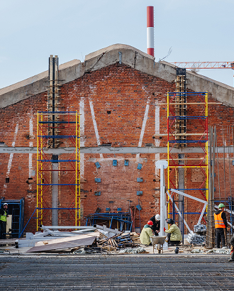 В деловом кластере «Густав» началась реставрация промышленных цехов XIX века