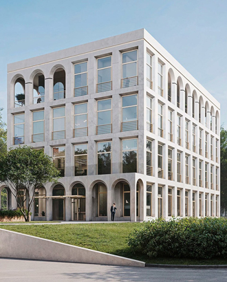 Вот такое неоклассическое административное мини-здание появится на Ленинском