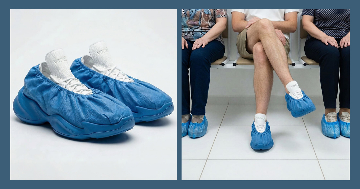 Московские дизайнеры придумали кроссовки — для тех, кто постоянно забывает снять бахилы