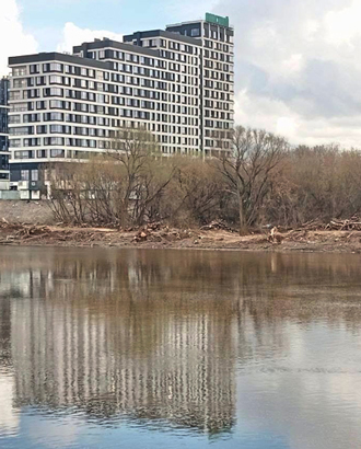 В Мневниках вырубили целую набережную деревьев для строительства моста. Местные возмущены