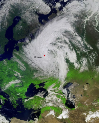 Вот как выглядит заснеженная Москва из космоса