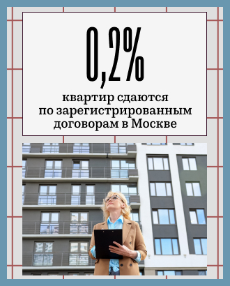 Только 0,2% квартир в Москве сдается по зарегистрированным договорам найма или аренды