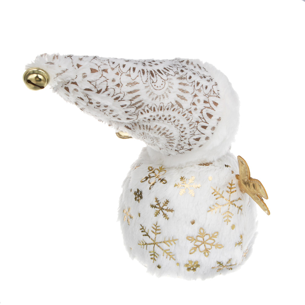 СНОУ БУМ Фигура декоративная "Снеговик" 42 см, полиэстер, белый, золото - #4