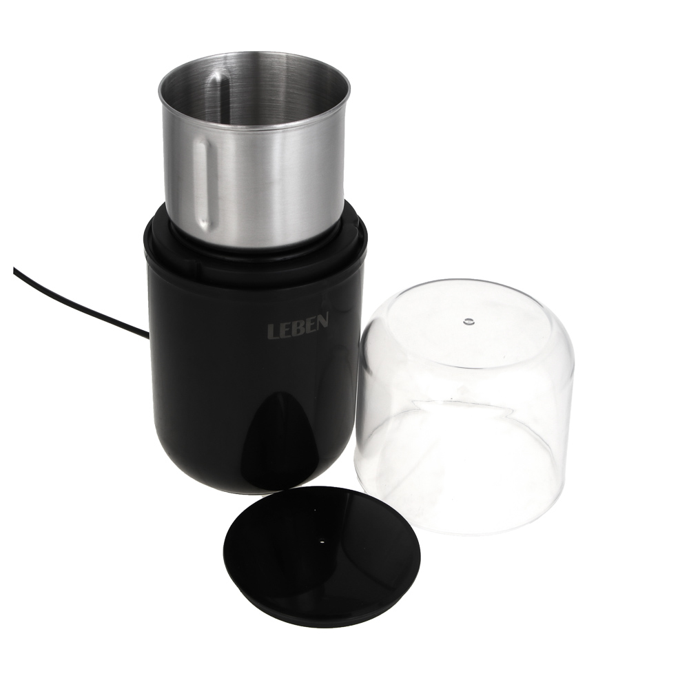 LEBEN Кофемолка со съемной чашей 200Вт, загрузка 65г, пластик, металл, 220в - #4