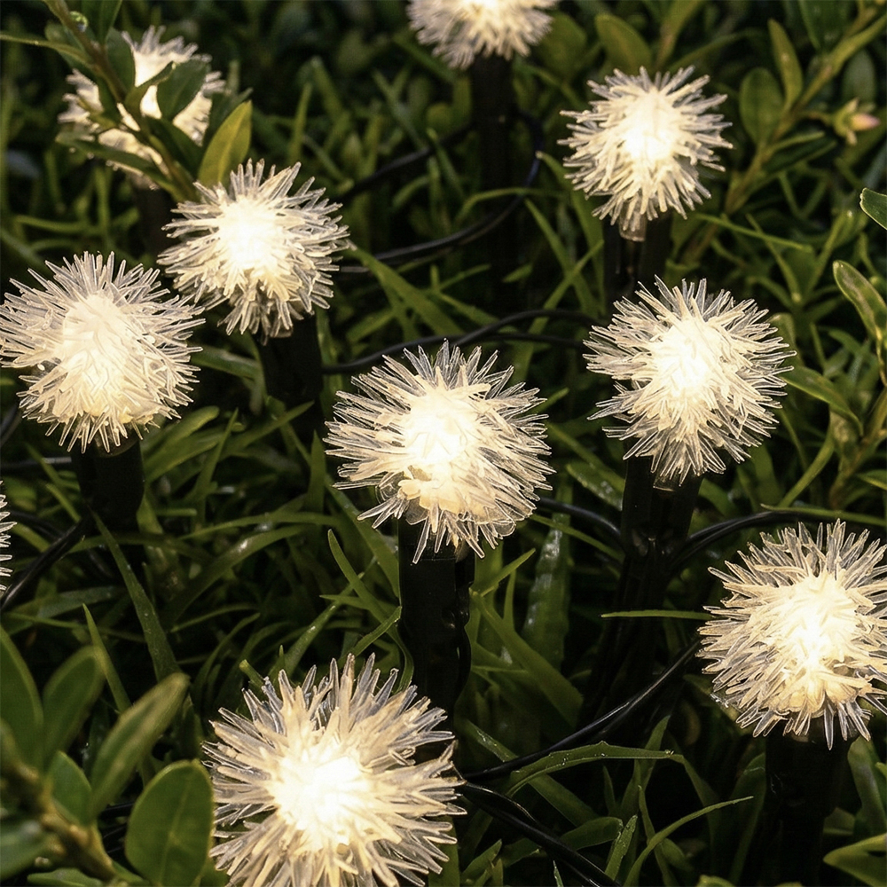 INBLOOM Гирлянда на солн. батарее, 20 LED, 5м, шампань, 2 реж, одуван, ПВХ зел, 2V60mA, 1.2V600mAh - #1