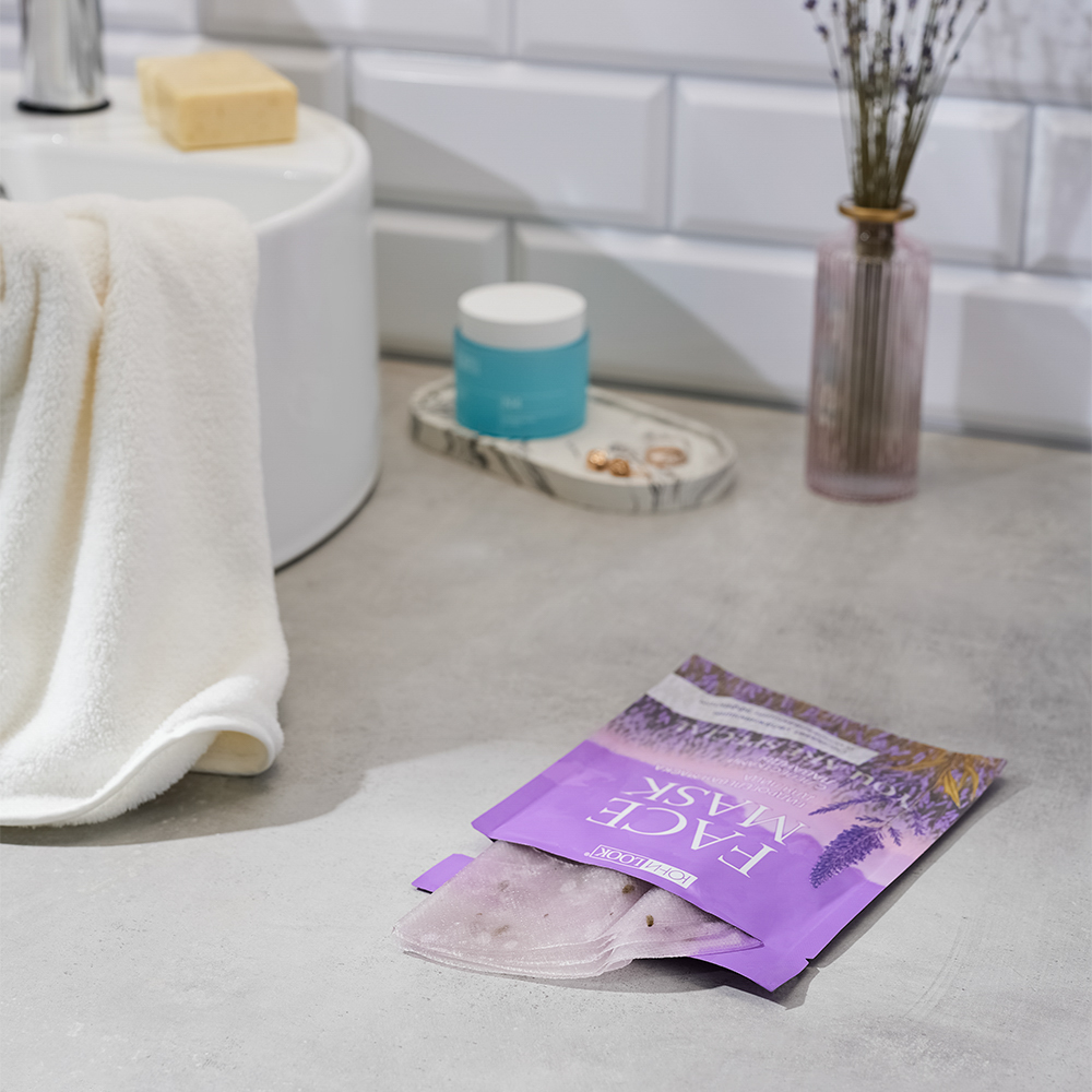 ЮНИLOOK Маска для лица гидрогелевая с лепестками лаванды, 28 гр - #12