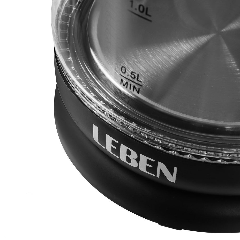 Чайник электрический, 1,8 л, 1500 Вт, стекло, черный (без подсветки) - #12