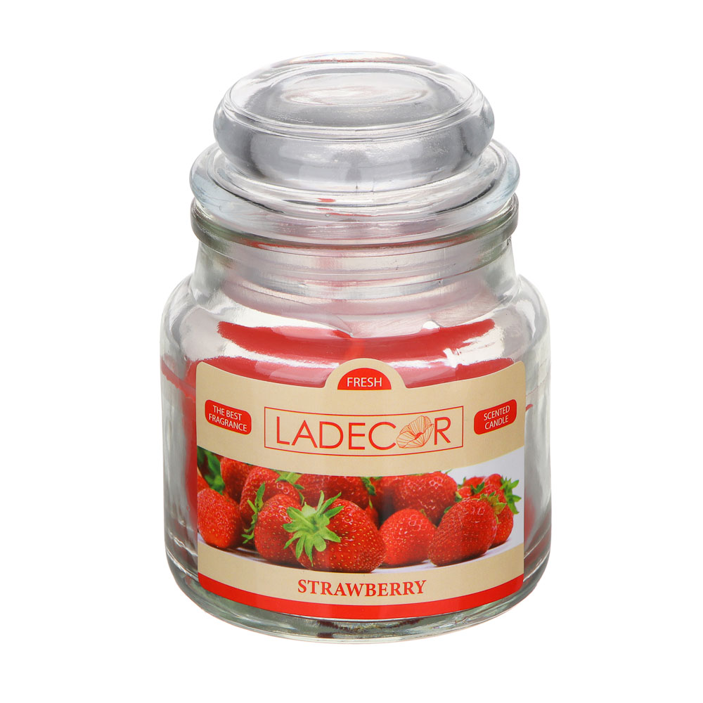 LADECOR Свеча ароматическая в стеклянном подсвечнике с крышкой, парафин, свеча 6x8,7 см, 6 цветов - #2
