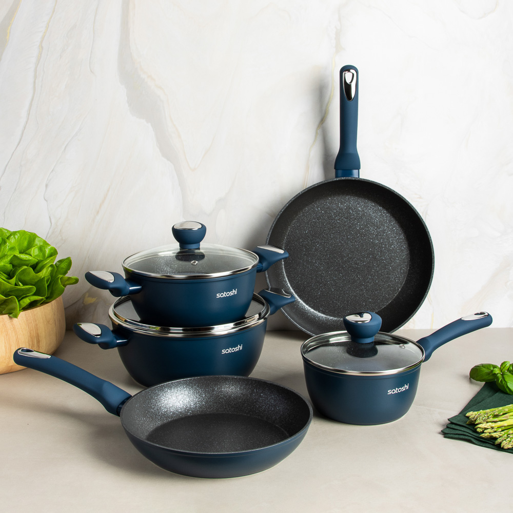 SATOSHI Ривьера Наб.посуд.8пр, а/пр.покр.:кастр.+крышки:2.3л;3.8л; ковш+крышка1,3л;сков.24,28см - #14
